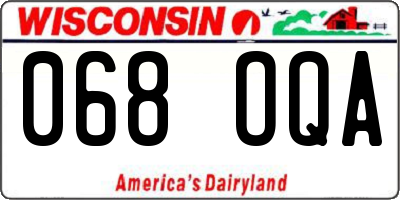 WI license plate 068OQA