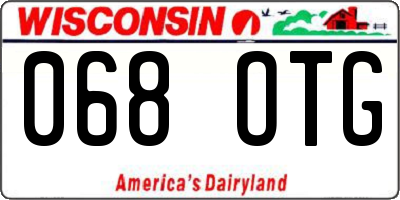 WI license plate 068OTG