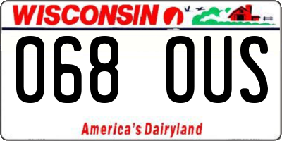 WI license plate 068OUS