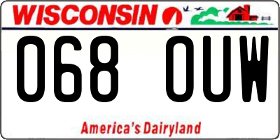 WI license plate 068OUW