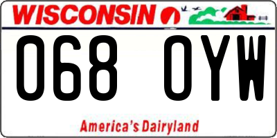 WI license plate 068OYW