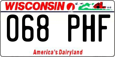 WI license plate 068PHF
