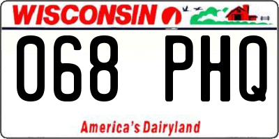 WI license plate 068PHQ
