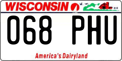 WI license plate 068PHU