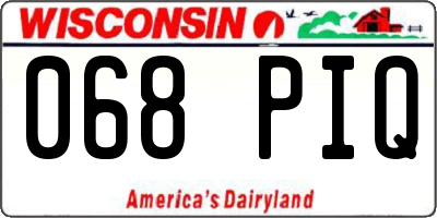 WI license plate 068PIQ