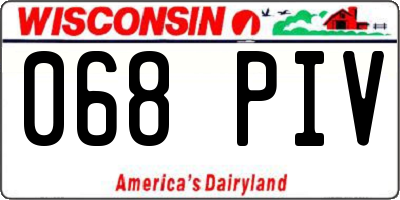 WI license plate 068PIV