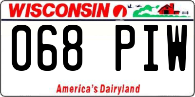 WI license plate 068PIW
