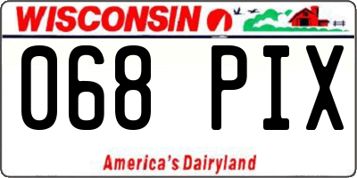 WI license plate 068PIX