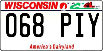 WI license plate 068PIY