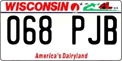 WI license plate 068PJB