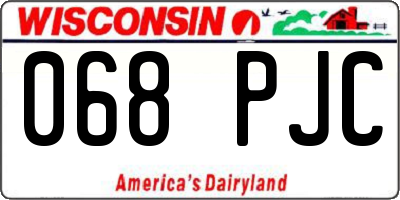 WI license plate 068PJC