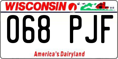 WI license plate 068PJF