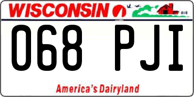 WI license plate 068PJI