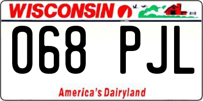 WI license plate 068PJL