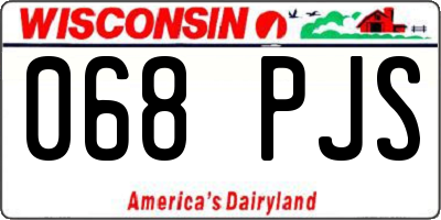 WI license plate 068PJS