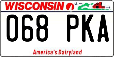 WI license plate 068PKA