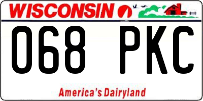 WI license plate 068PKC