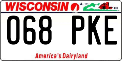 WI license plate 068PKE