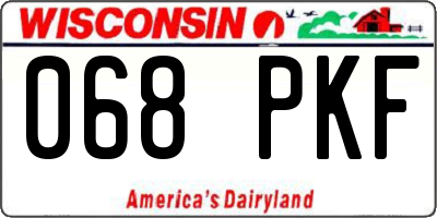 WI license plate 068PKF