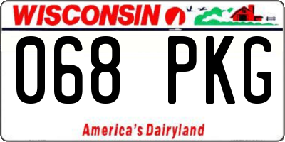 WI license plate 068PKG