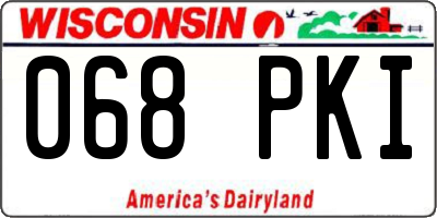 WI license plate 068PKI