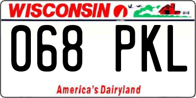 WI license plate 068PKL