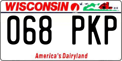 WI license plate 068PKP