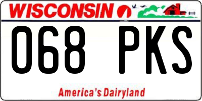 WI license plate 068PKS