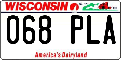 WI license plate 068PLA