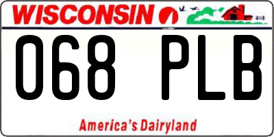 WI license plate 068PLB