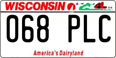 WI license plate 068PLC