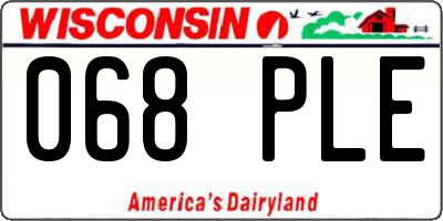 WI license plate 068PLE