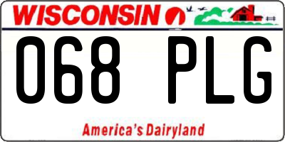 WI license plate 068PLG