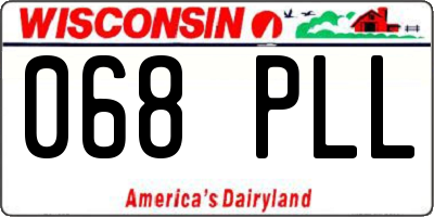 WI license plate 068PLL