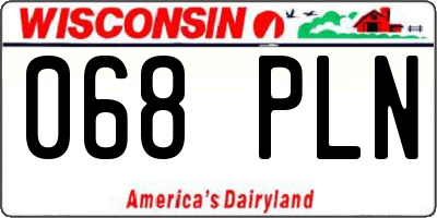 WI license plate 068PLN