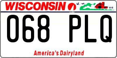 WI license plate 068PLQ