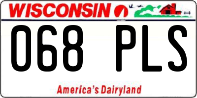 WI license plate 068PLS