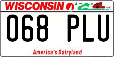 WI license plate 068PLU