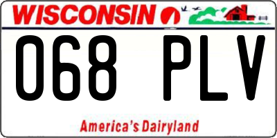 WI license plate 068PLV