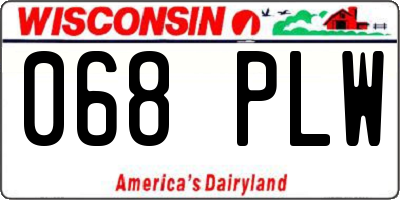 WI license plate 068PLW
