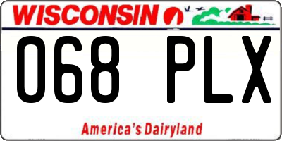 WI license plate 068PLX