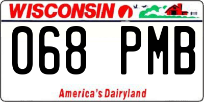 WI license plate 068PMB