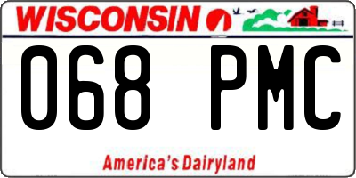 WI license plate 068PMC