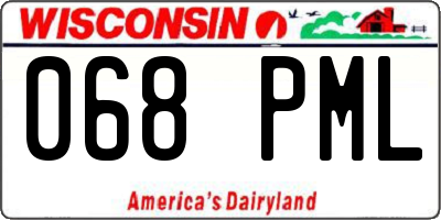WI license plate 068PML