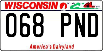 WI license plate 068PND