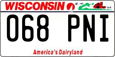 WI license plate 068PNI