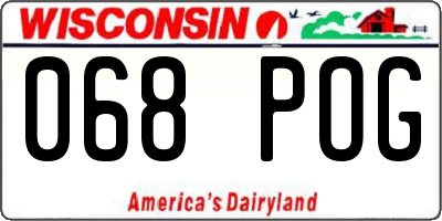 WI license plate 068POG