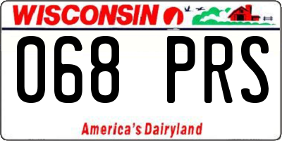 WI license plate 068PRS