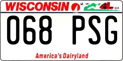 WI license plate 068PSG