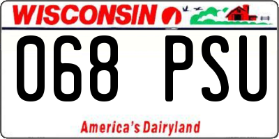 WI license plate 068PSU